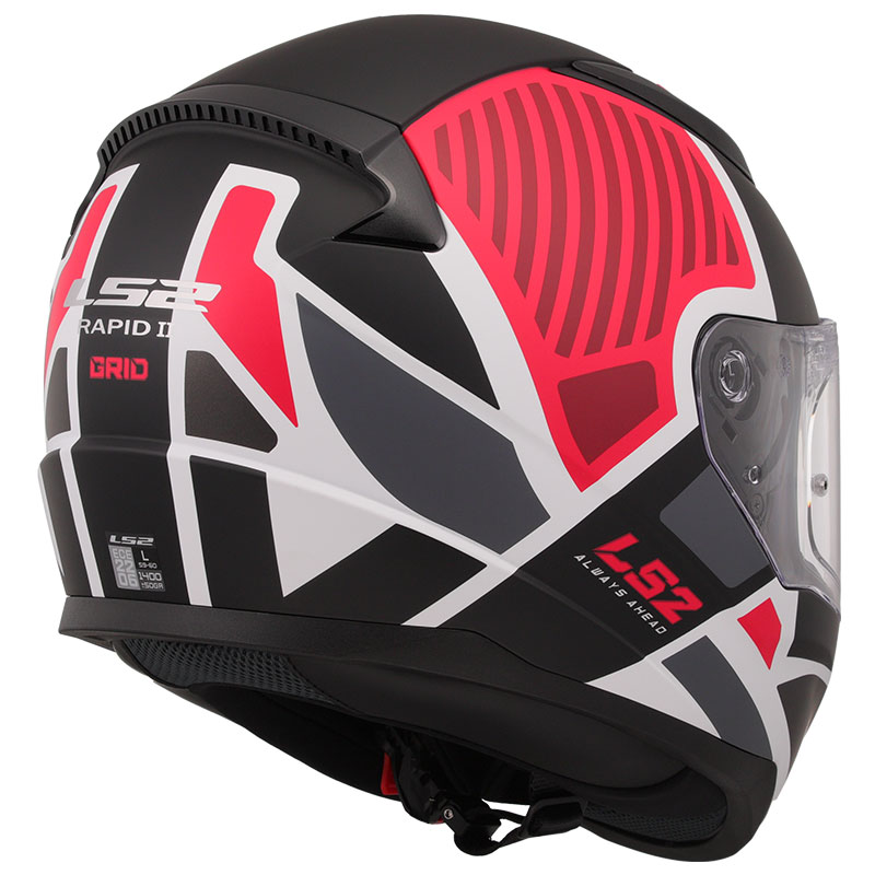 LS2 RAPID 2 GRID MAT BEYAZ KIRMIZI KASK 